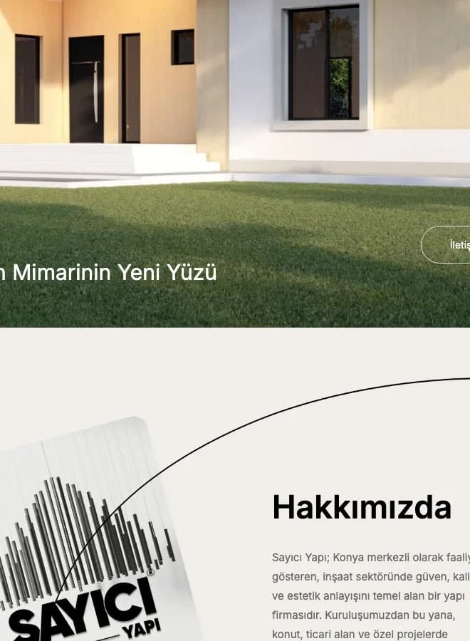 Sayıcı Yapı İnşaat Web Sitesi Tasarımı – çalışmadan detay görseli