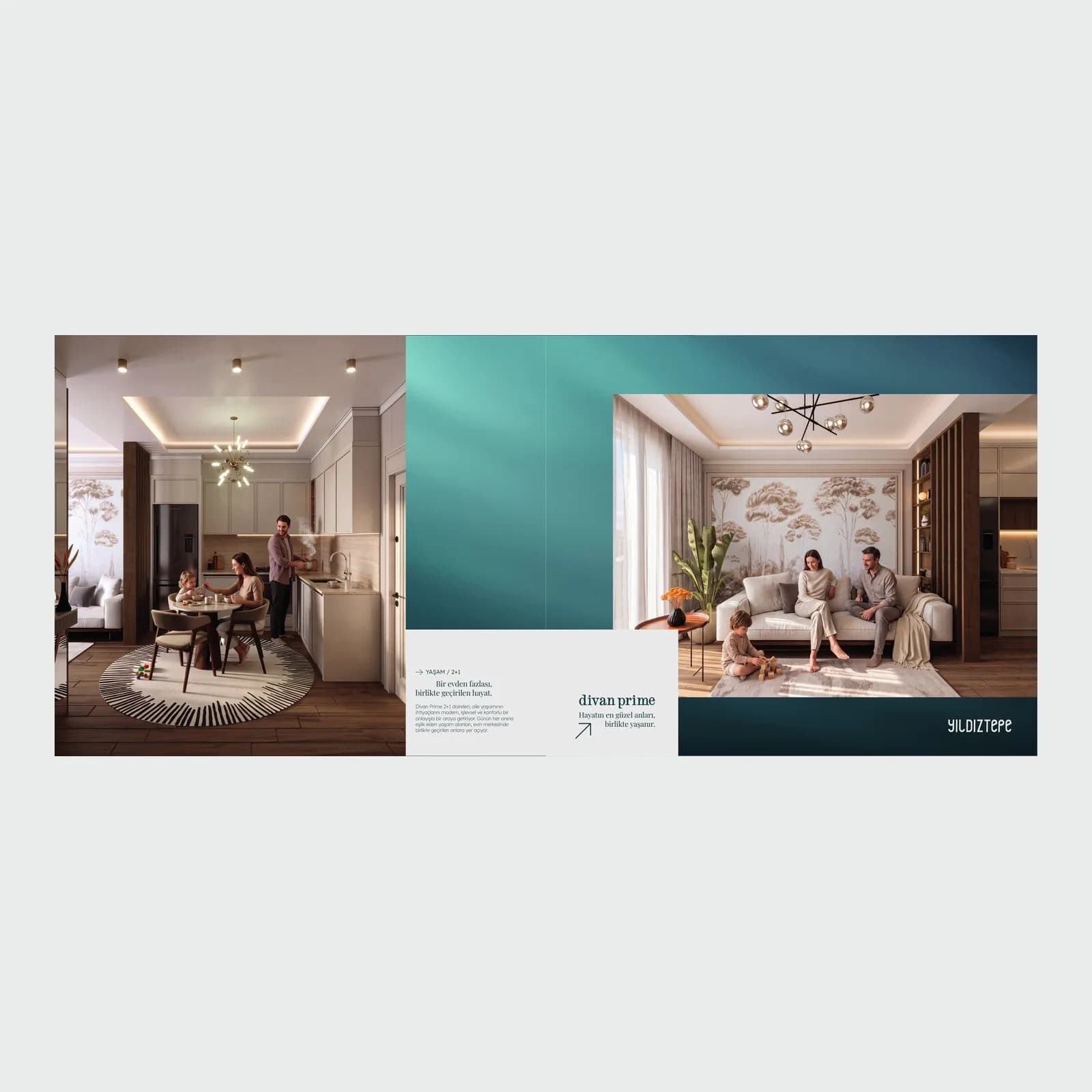 Divan Prime kataloğu mutfak ve salon iç mekân sayfaları