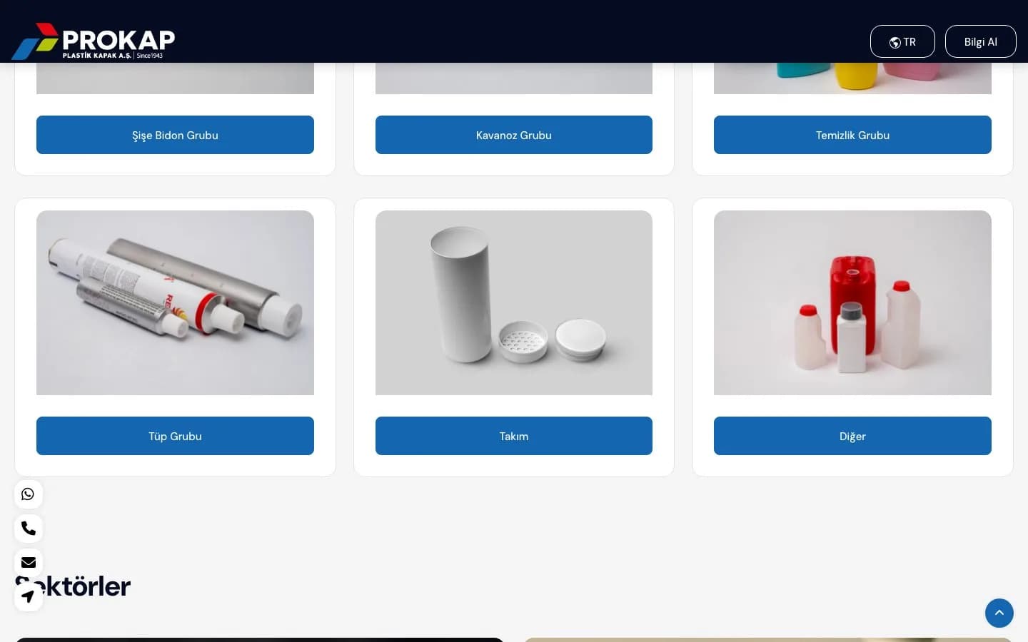 Prokap Plastik Kapak Web Sitesi Tasarımı – çalışmadan genel görünüm