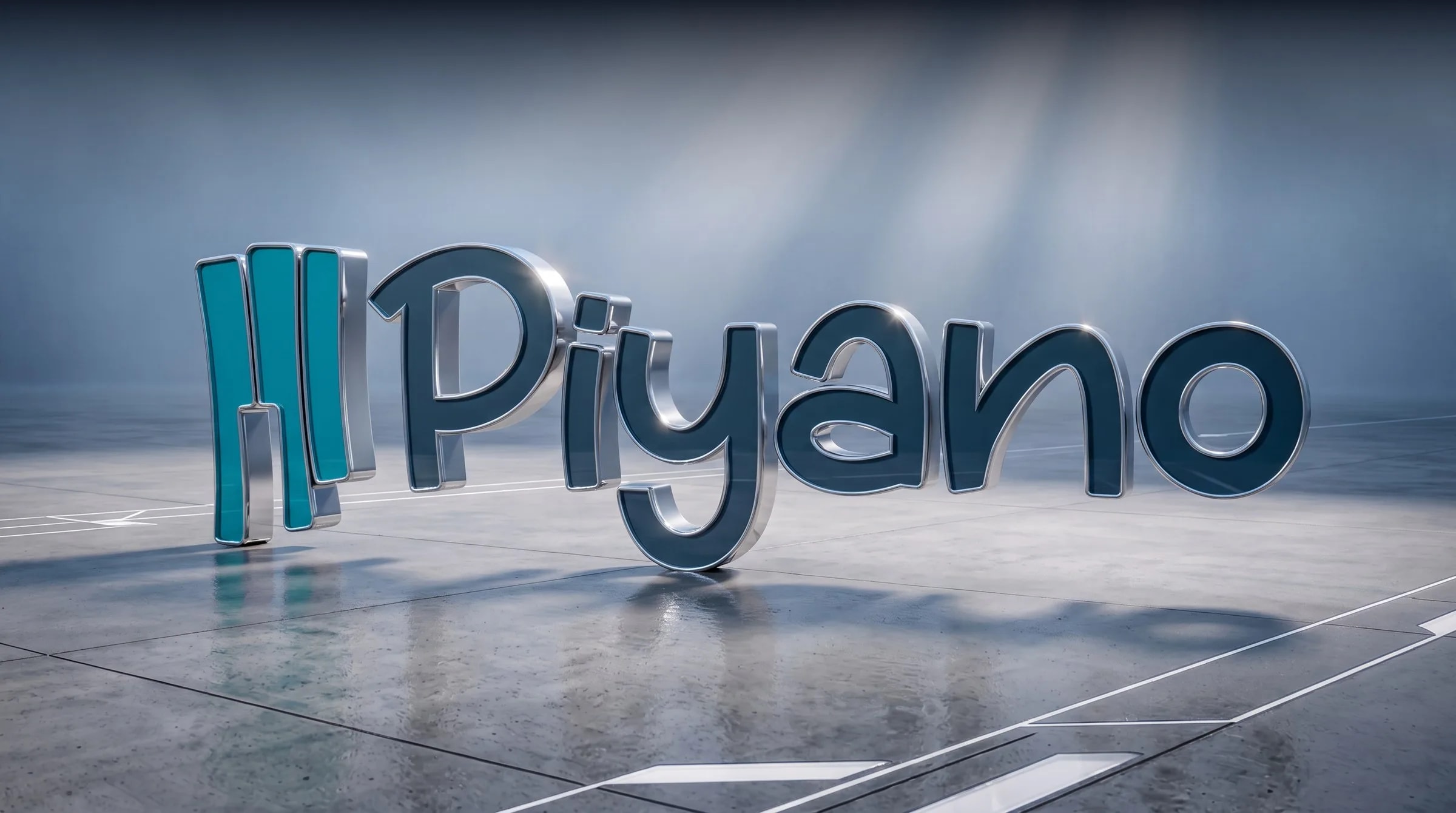 Piyano Genç Odası 3D logo açılış sahnesi