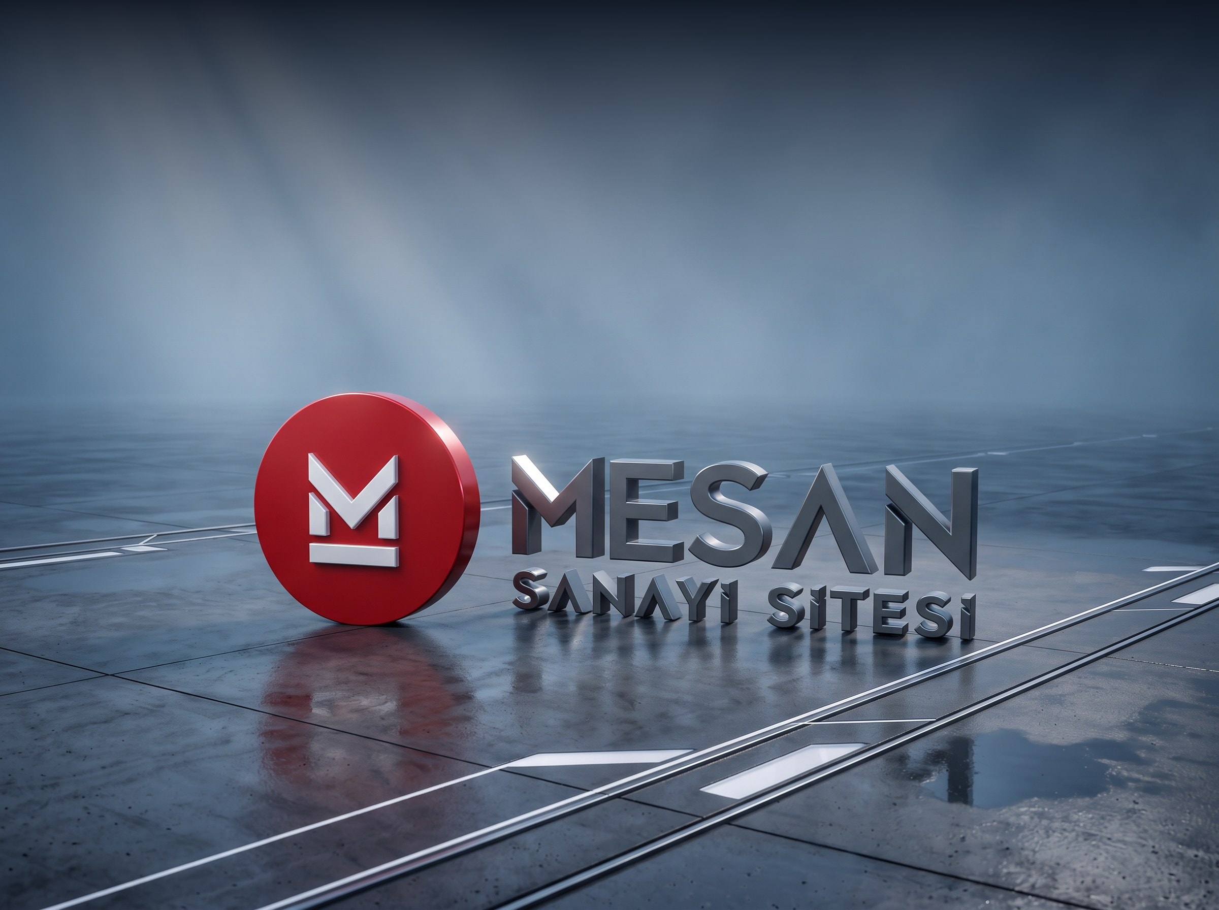 Mesan Sanayi Sitesi 3D logo açılış sahnesi