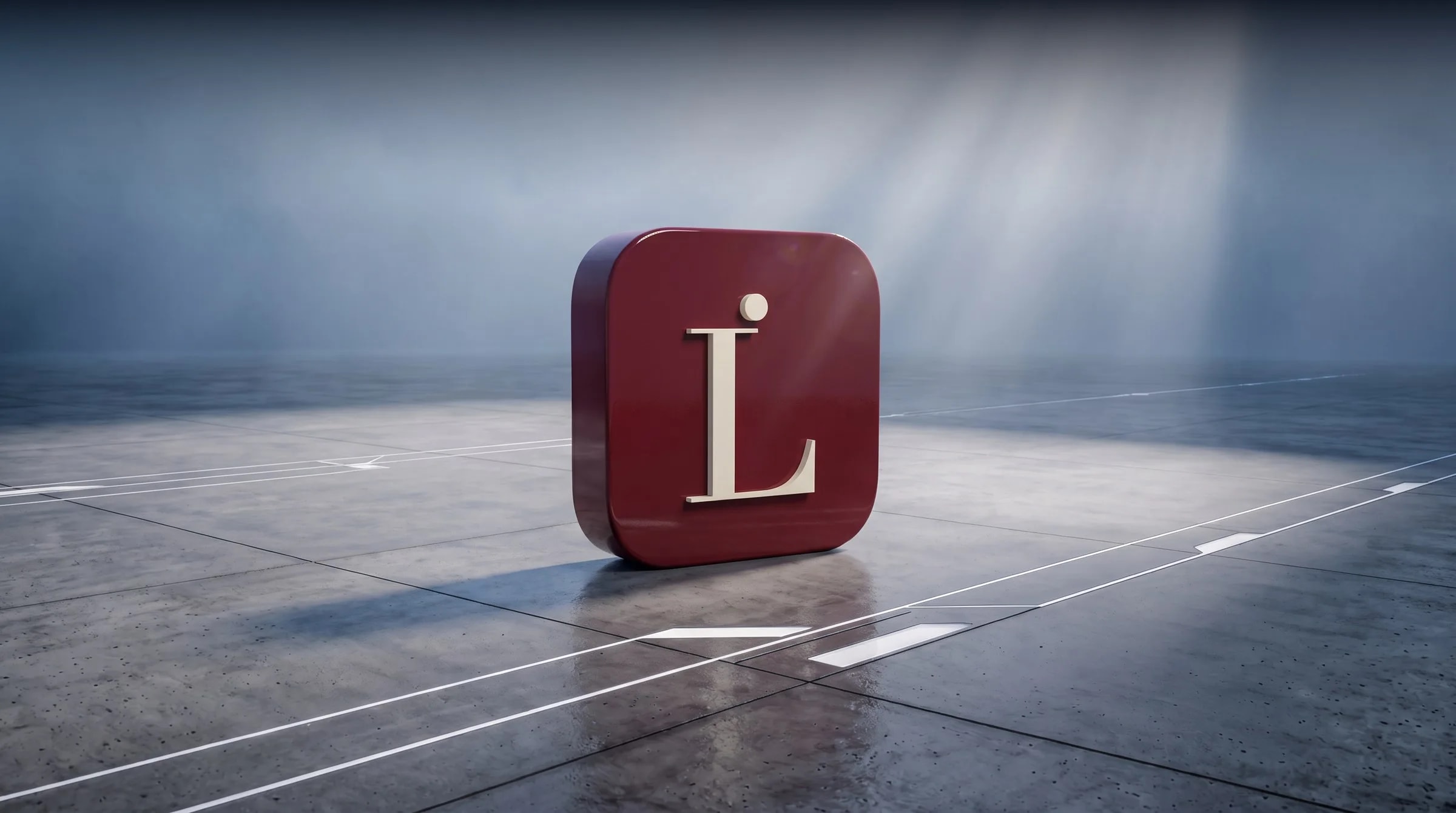 Luminance Premium 3D logo açılış sahnesi