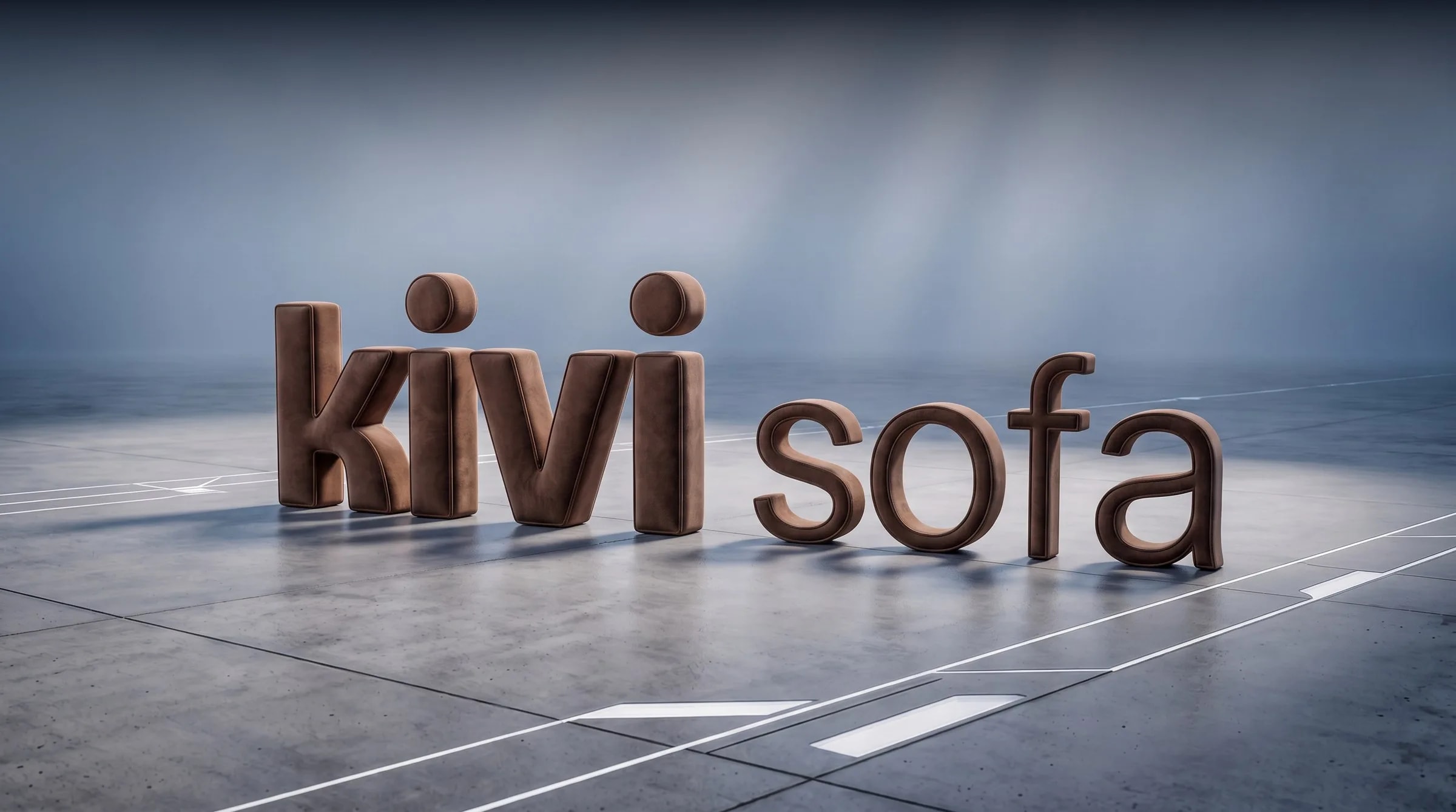Kivi Sofa 3D logo açılış sahnesi
