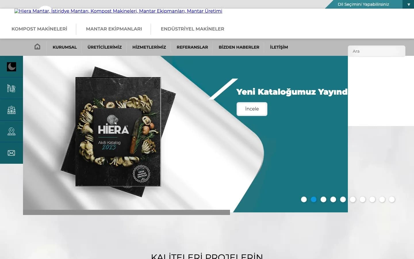 Hiera Mantar Kurumsal Web Sitesi Tasarımı – proje görseli