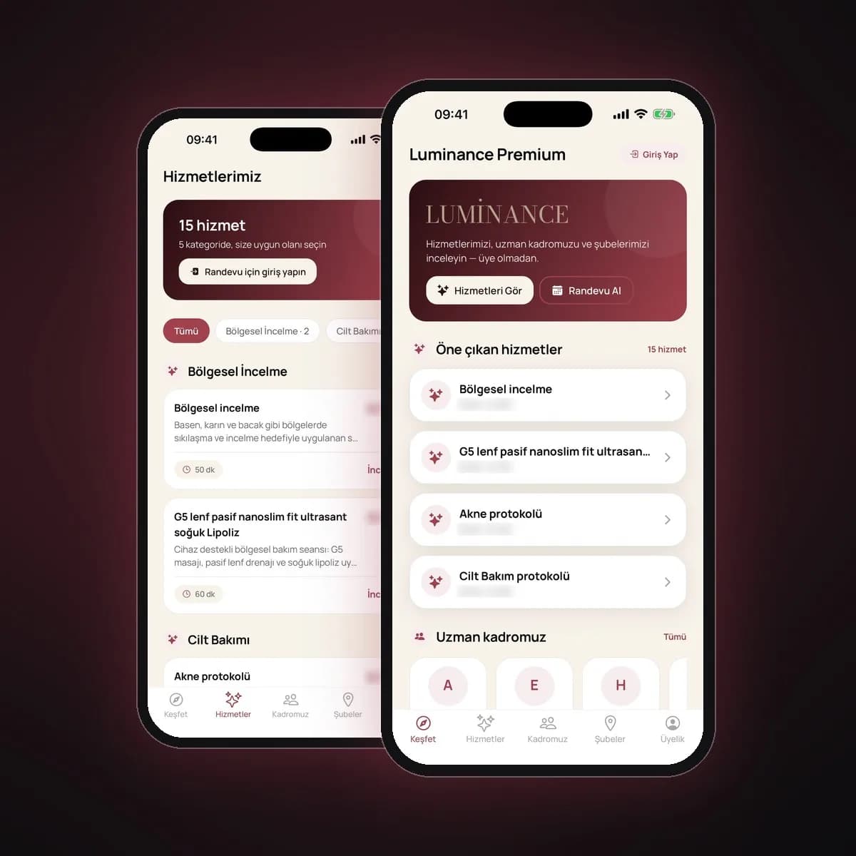 Luminance Premium Mobil Uygulama (iOS) – proje görseli