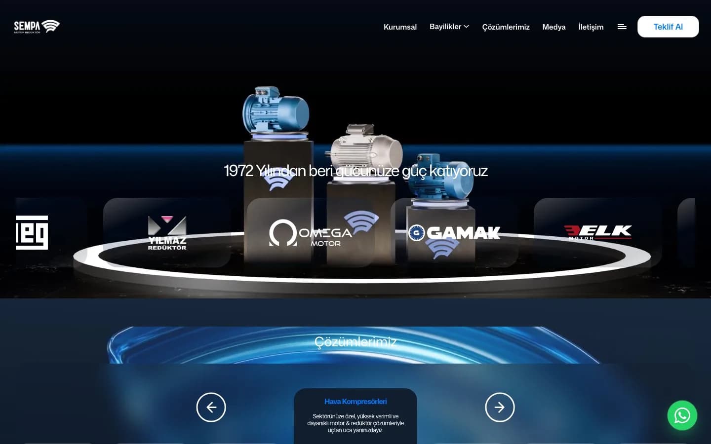 Sempa Motor Redüktör Web Sitesi Tasarımı – proje görseli