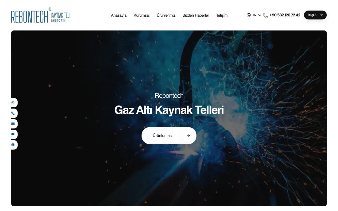 Rebontech Kaynak Teli Web Sitesi – proje görseli