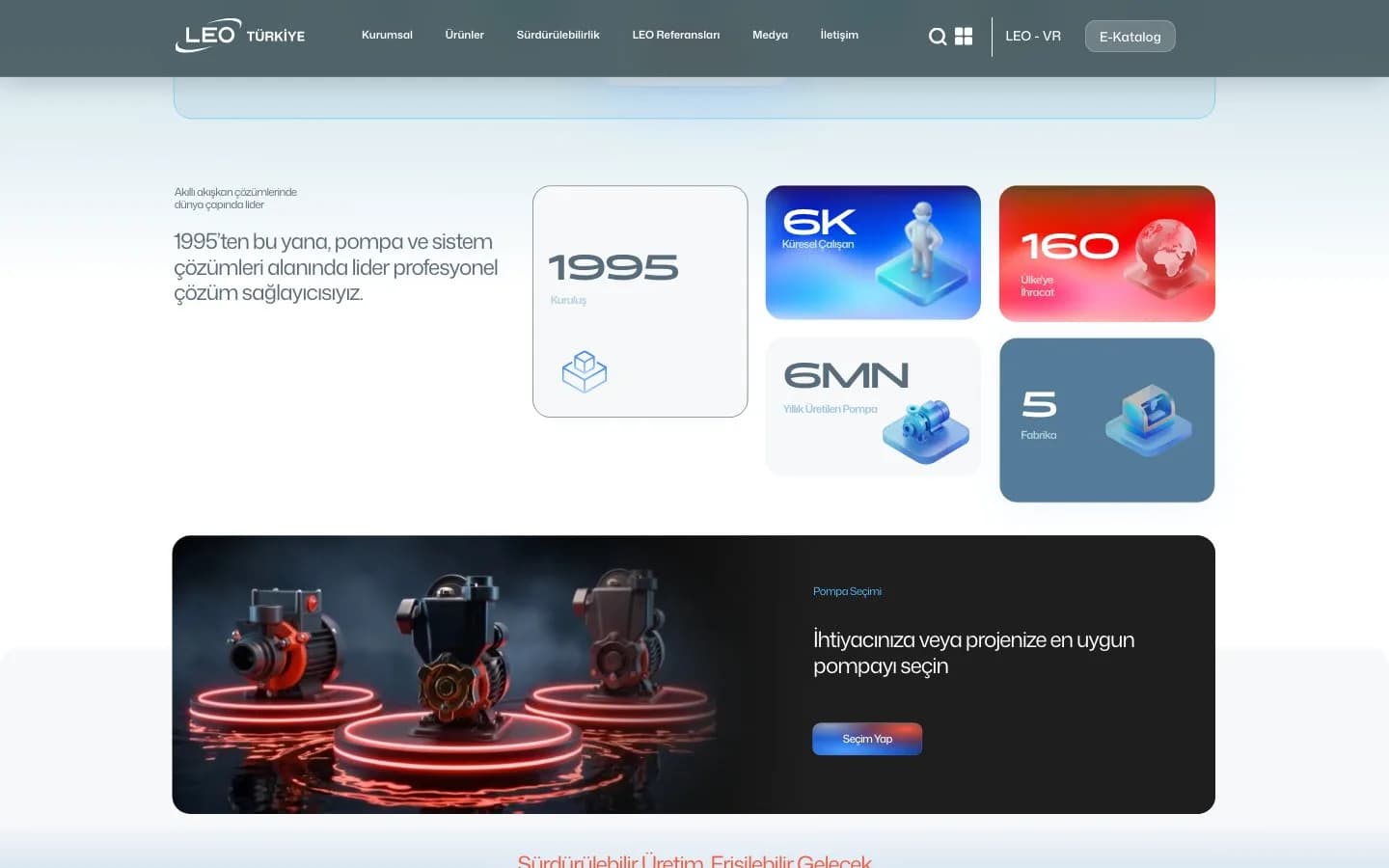 Leo Türkiye Pompa Web Sitesi Tasarımı – çalışmadan genel görünüm